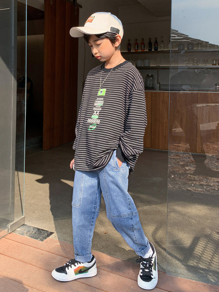 Vaikiški pavasario-rudens džinsai su kišene