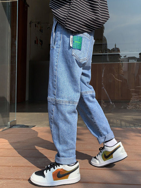 Vaikiški pavasario-rudens džinsai su kišene