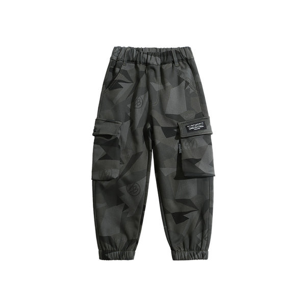 Jesensko-zimske maskirne hlače s printom i džepom