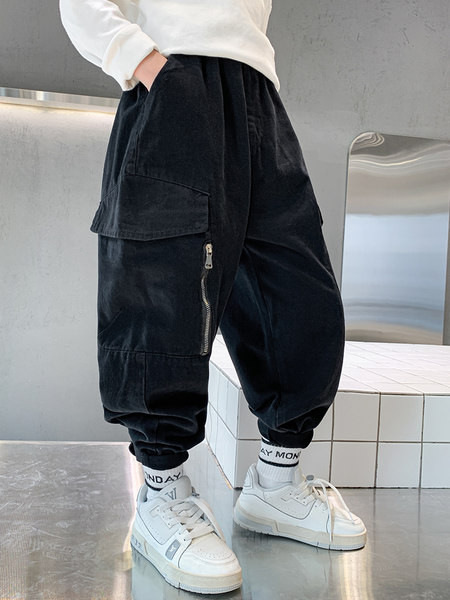 Gyerek széles szárú nadrág zsebbel fiúknak