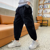 Plačios vaikiškos kelnės su kišene berniukams