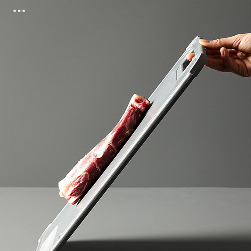 Kétoldalas, többfunkciós leolvasztó vágódeszka Leolvasztó tálca Mosogatógépben mosható, nagyméretű kiolvasztó tányér csepptálca készlettel, nem