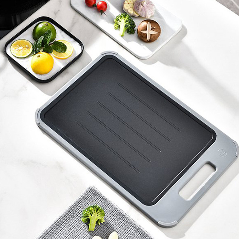 Kétoldalas, többfunkciós leolvasztó vágódeszka Leolvasztó tálca Mosogatógépben mosható, nagyméretű kiolvasztó tányér csepptálca készlettel, nem
