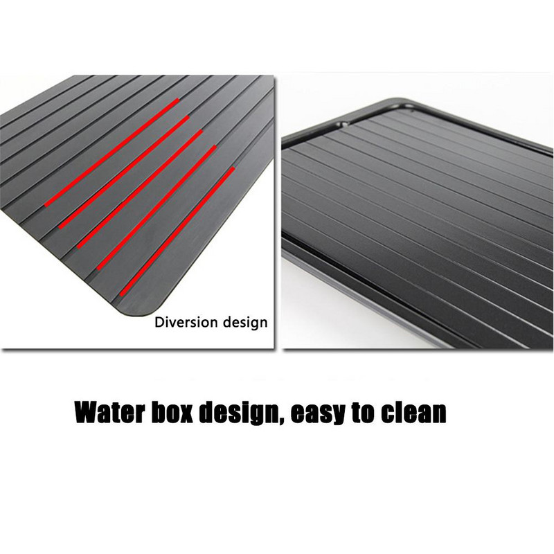 Virtuvės greito atitirpinimo padėklas Mėsos atitirpinimo padėklas Efektyvus natūralus Be elektros Be chemijos Greito atšildymo lėkštė su vandens dėžute