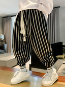 Vaikiškos dryžuotos kelnės su raišteliais