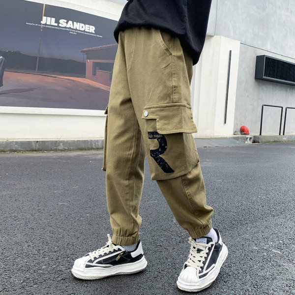 Gyermek őszi nadrág gumírozott szárral és felirattal