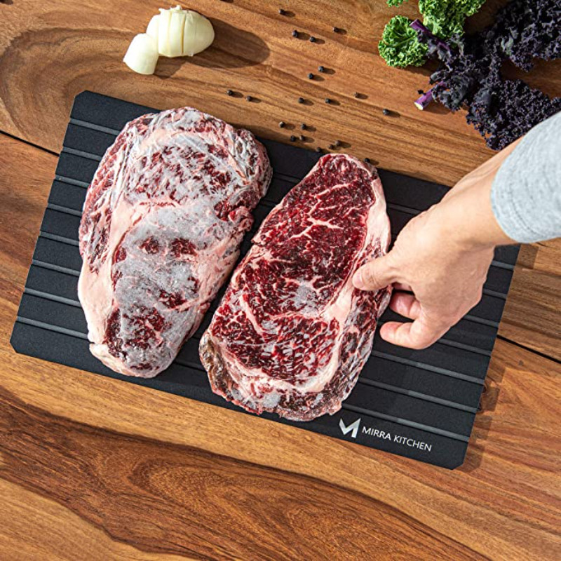 Tavă de dezghețare rapidă Dezghețați alimente congelate Carne fructe Placă de dezghețare rapidă Placă de aluminiu Gadget de bucătărie Instrument Tăvi de dezghețare pentru carne