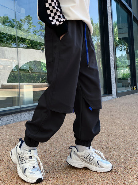 Pantaloni sport copii pentru baieti cu sireturi