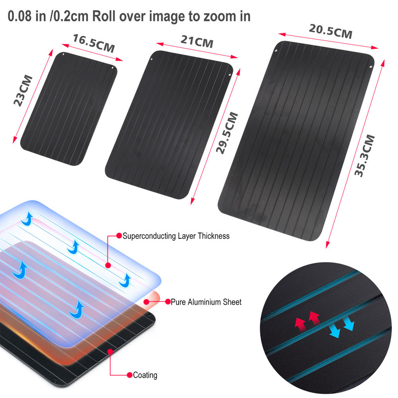 Gyors kiolvasztó tálca Kiolvasztás Fagyasztott élelmiszer Hús Gyümölcs Gyors Kiolvasztó Lemezlap Defrost Konyhai eszköz