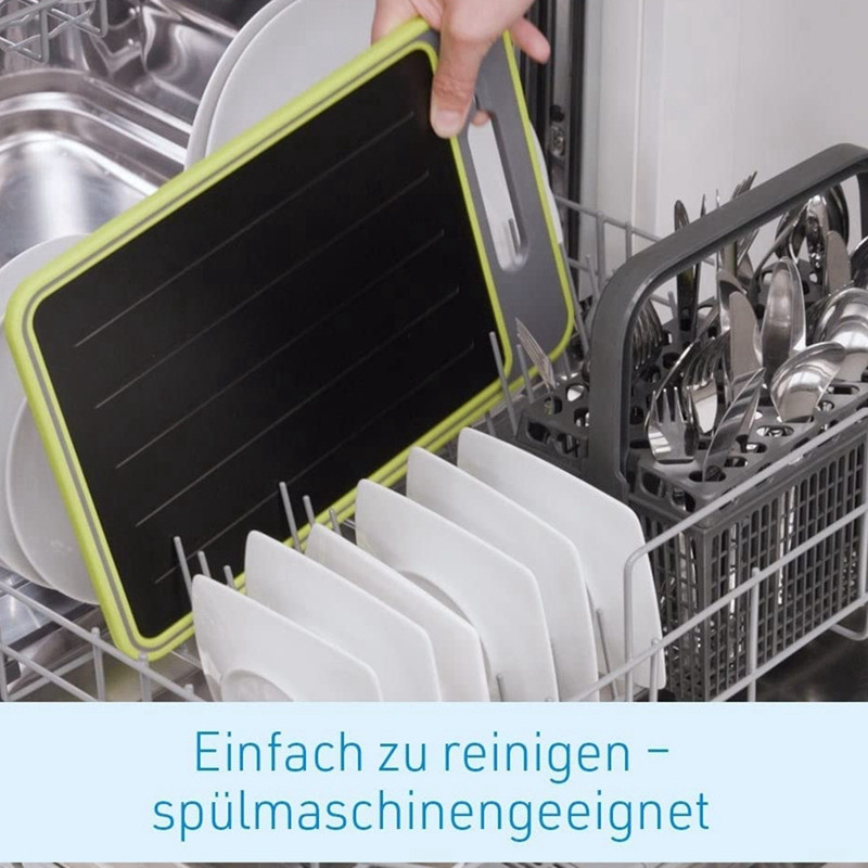 Pjaustymo lenta su atitirpinimo funkcija – dviguba pakuotė – 3 kartus greičiau – su integruotu peilių galąstuvu ir prieskonių trintuvu