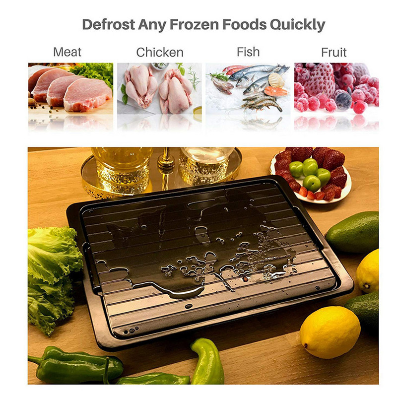 2 buc. Tavă multifuncțională pentru dezghețare rapidă, durabilă, practică clasică, alimente congelate, carne, farfurie pentru dezghețare, accesorii de bucătărie