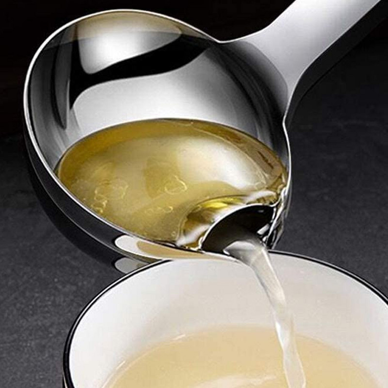 Nerūdijančio plieno riebalų separatorius, aliejaus separatorius, sriubos kaušelis, mėsos ir aliejaus nuėmimo sietelis virtuvei