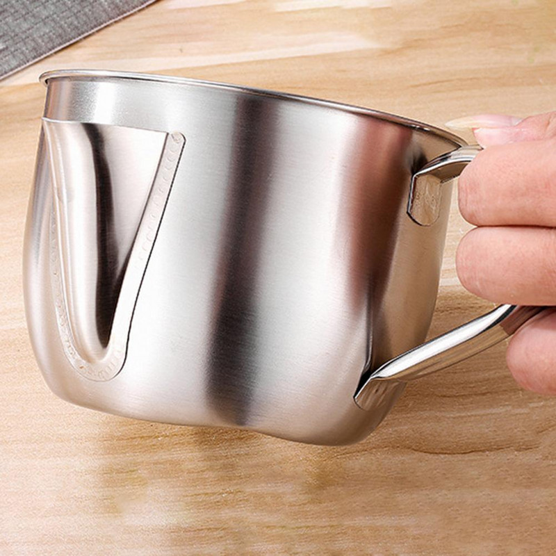 Mėsos aliejaus riebalų separatorius su rankena Daugiafunkcis 304 nerūdijančio plieno dviejų krypčių alyvos filtro dubuo virtuvės įtaisas