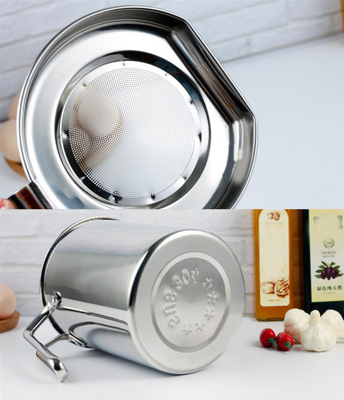 1100 ml Daugiafunkcis 304 nerūdijančio plieno padažas, aliejaus sriuba riebalų separatorius riebalų alyvos filtras koštuvas dubuo Virtuvės maisto gaminimo įrankiai