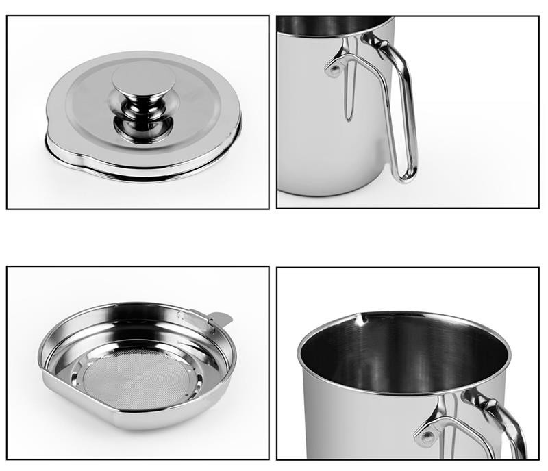 1100 ml Daugiafunkcis 304 nerūdijančio plieno padažas, aliejaus sriuba riebalų separatorius riebalų alyvos filtras koštuvas dubuo Virtuvės maisto gaminimo įrankiai