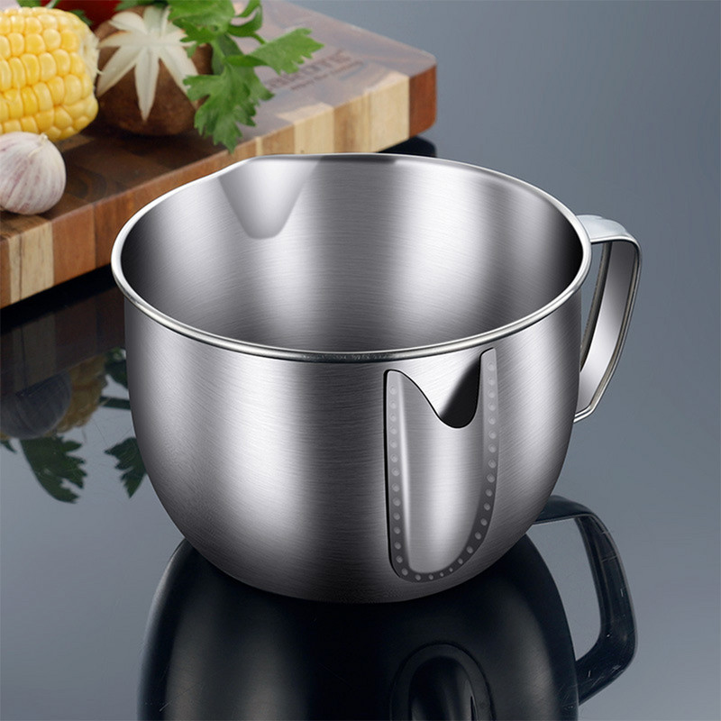 1 vnt filtro aliejaus puodas Filtro šaukštas riebalų separatorius Daugiafunkcis filtro dubuo virėjo indai Virimo virtuvės nutekėjimo sriubos puodo priedai