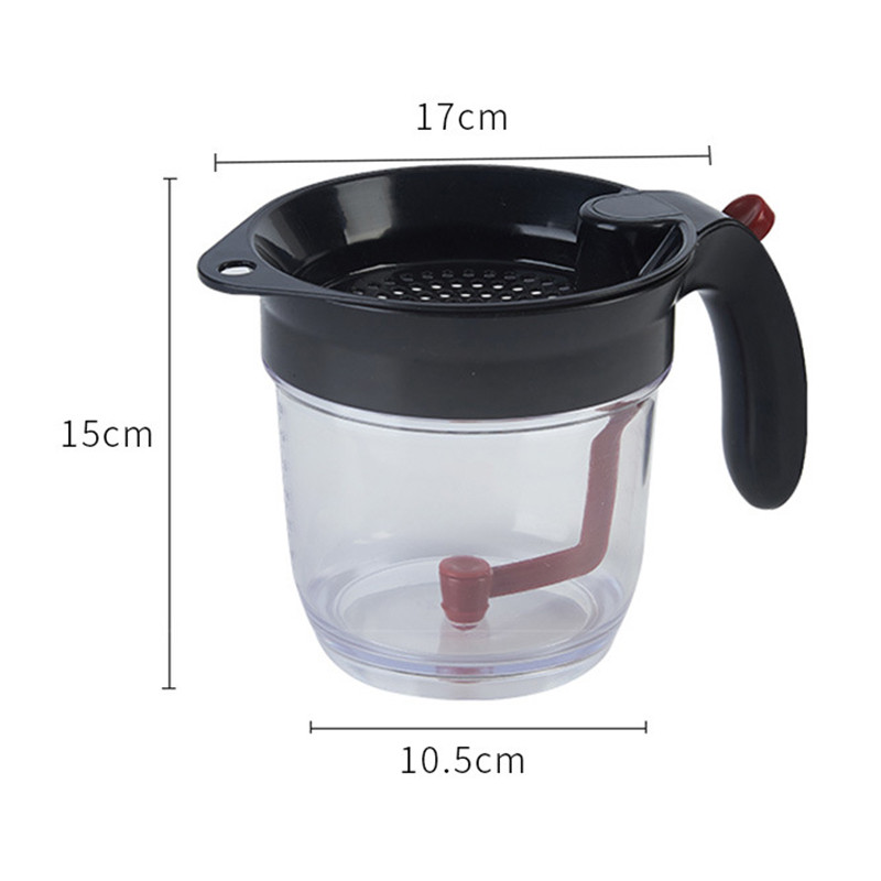 Riebalų separatorius su apatiniu atlaisvinimo sieteliu filtro sriubos likučių alyvos separatorius su filtro alyvos skardine Creative virtuvės įrankis 1000ml