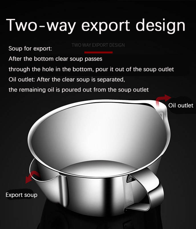 304 nerūdijančio plieno alyvos separatorius dubuo Alyvos separatorius alyvos filtras riebalų sriuba aliejaus riebalų separatorius sieteliai virtuvės įrankiai