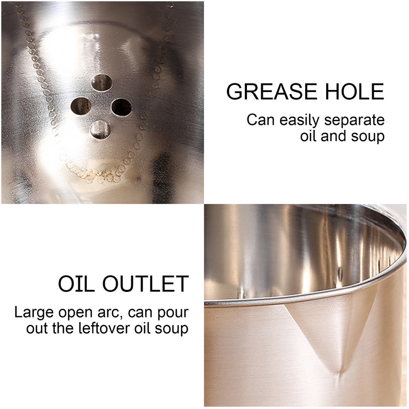 1000 ml nerūdijančio plieno sriubos aliejaus separatorius filtro koštuvas dubuo su dangteliu šepetėlis indelis virtuvės gaminimo įrankiai