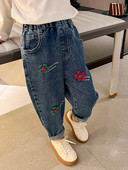 Moderne dječje traperice s 3D cvjetnim elementom za djevojčice