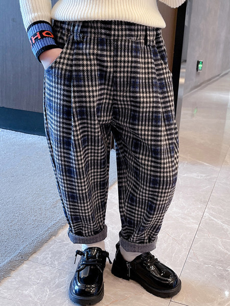 Gyerek kockás nadrág zsebbel lányoknak