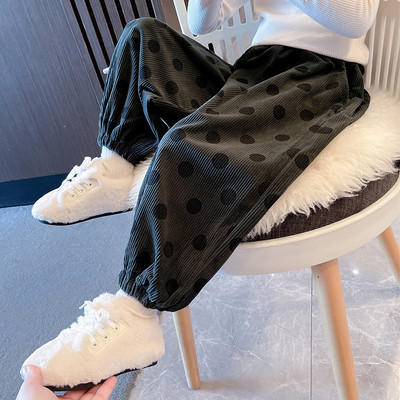 Lenyomattal és zsebbel ellátott gyereknadrág lányoknak