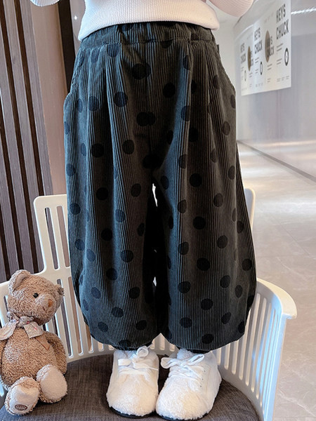 Lenyomattal és zsebbel ellátott gyereknadrág lányoknak