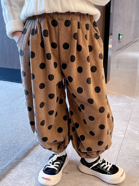 Lenyomattal és zsebbel ellátott gyereknadrág lányoknak