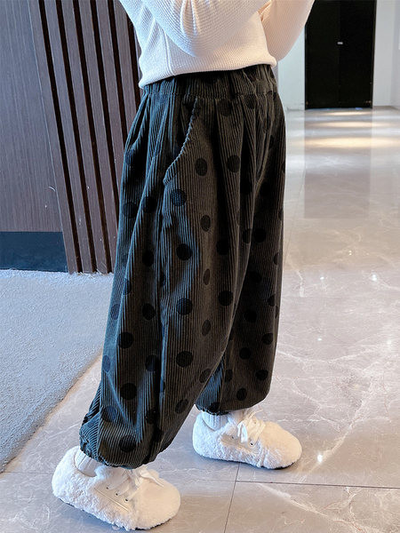 Lenyomattal és zsebbel ellátott gyereknadrág lányoknak