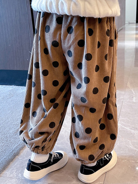 Lenyomattal és zsebbel ellátott gyereknadrág lányoknak