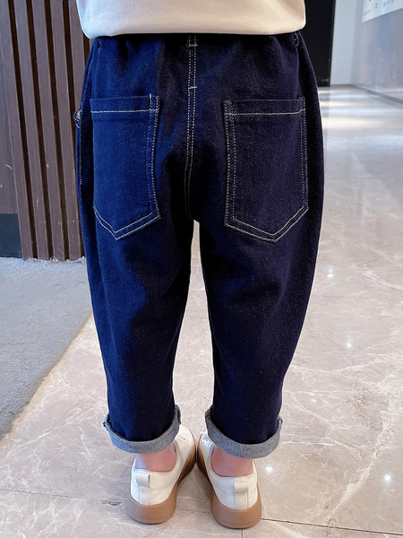 Mėlynos spalvos vaikiški laisvalaikio džinsai mergaitėms