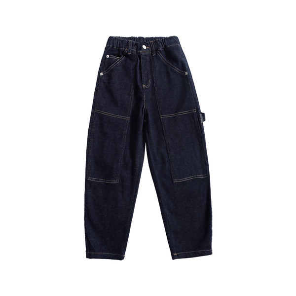 Džinsai plačiomis kojomis su kišenėmis