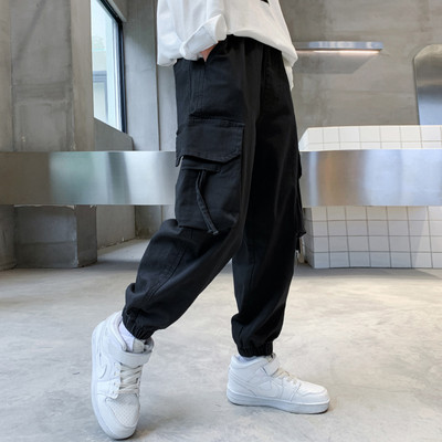 Įprastos rudens-žiemos kelnės su elastinėmis kojelėmis ir kišene