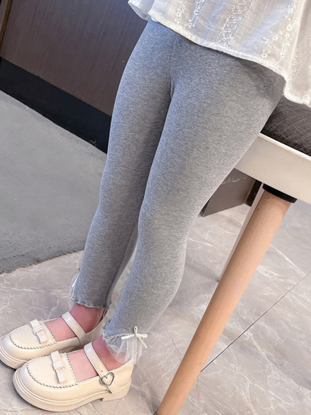 Pamut leggings lányoknak szalaggal és tüllel