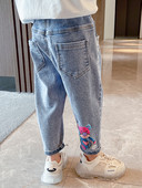 Színes hímzéssel ellátott gyerekfarmer lányoknak