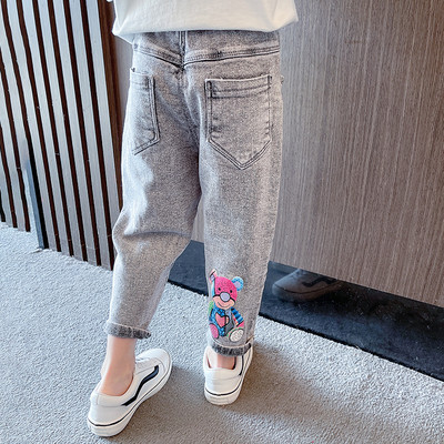 Színes hímzéssel ellátott gyerekfarmer lányoknak