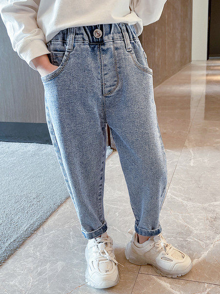 Színes hímzéssel ellátott gyerekfarmer lányoknak