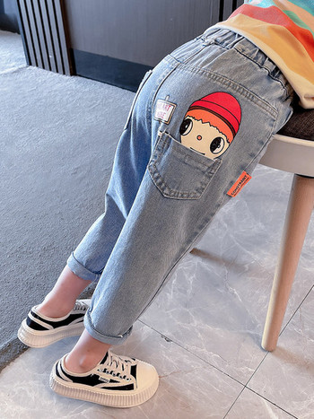 Детски дънки с 3D щампа и джоб 