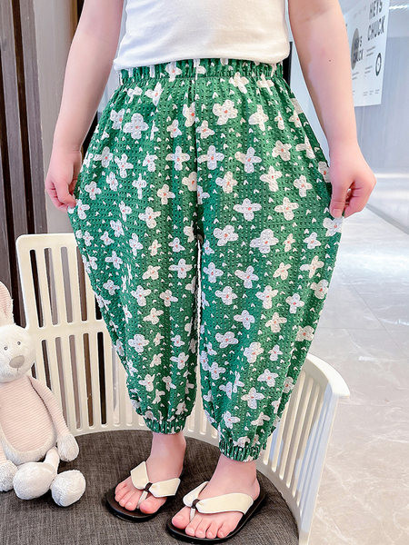 Vaikiškos laisvalaikio margintos kelnės mergaitėms