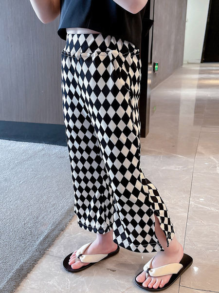 Charleston hasított kockás lány nadrág