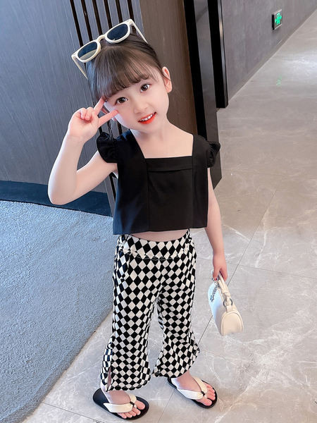 Charleston hasított kockás lány nadrág