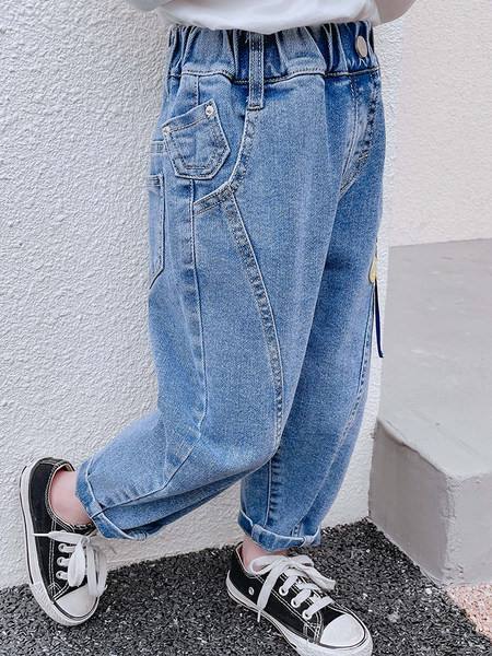 Nyomott sport farmernadrág lányoknak