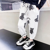 Pantaloni de sport cu șnur imprimați pentru fete