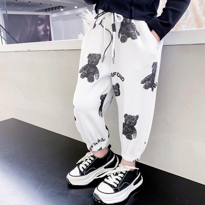 Pantaloni de sport cu șnur imprimați pentru fete