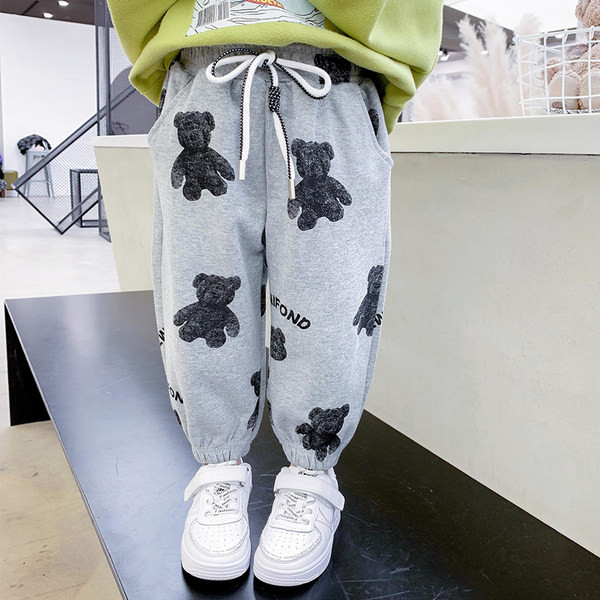 Pantaloni de sport cu șnur imprimați pentru fete