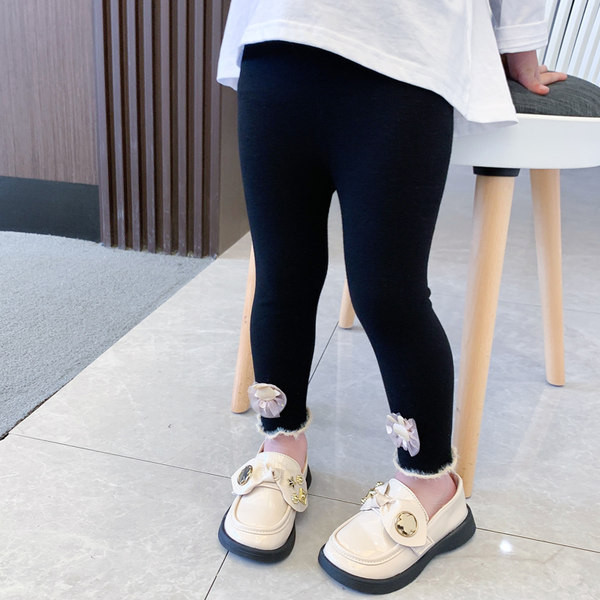 Jambiere pentru copii pentru fete cu decor 3D in culoare deschisa si inchisa