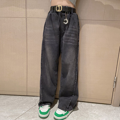 Magas derekú, széles szárú tavaszi farmernadrág lányoknak