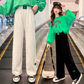 Pantaloni largi pentru fete cu logo