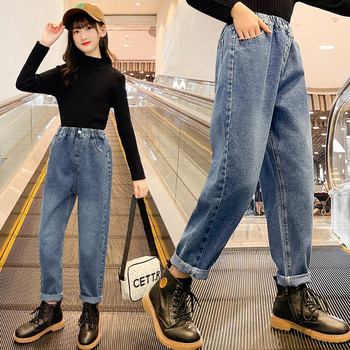 Модерни дънки за момичета с висока талия и джоб
