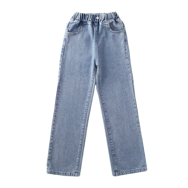 Vaikiški, elastingi džinsai su aplikacijomis mergaitėms